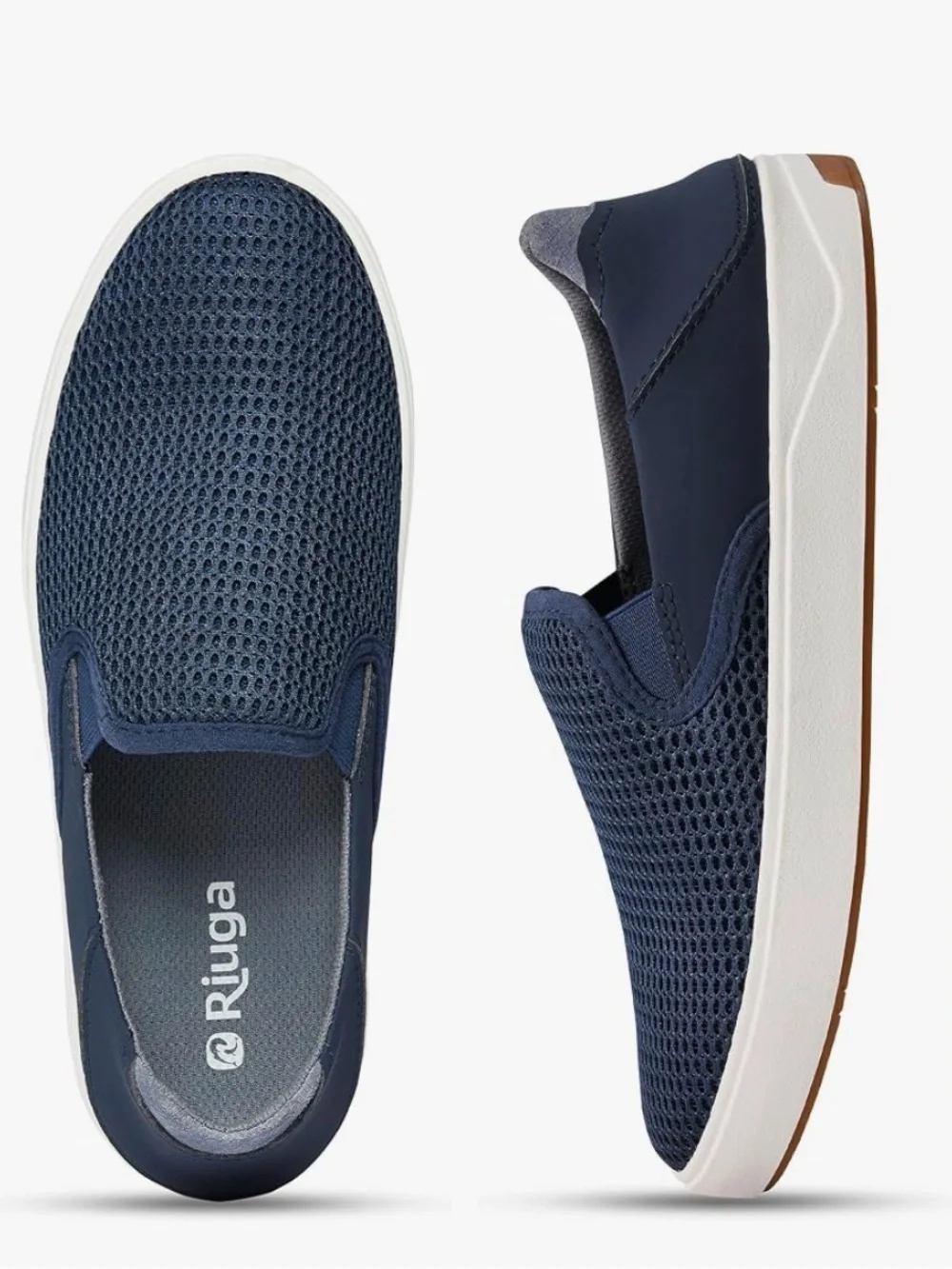 Men’s Slip-On Mesh Loafers in Navy